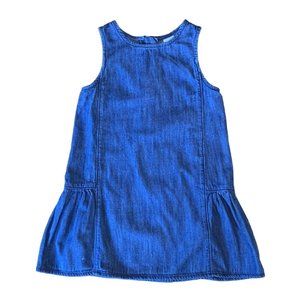BABY GAP Girls Chambray Dress 3 3T Denim Toddler Girl Drop Waist Comfy Jean